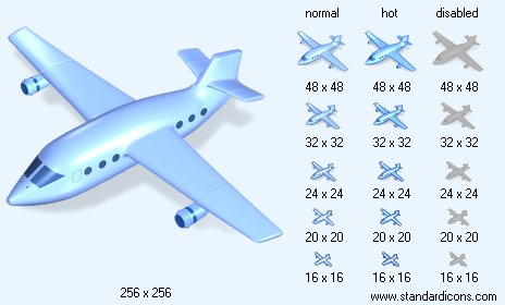 Airplane with Shadow Icon Images