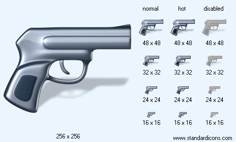 Gun with Shadow Icon Images