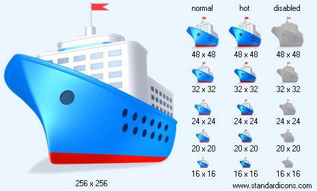 Ship with Shadow Icon Images