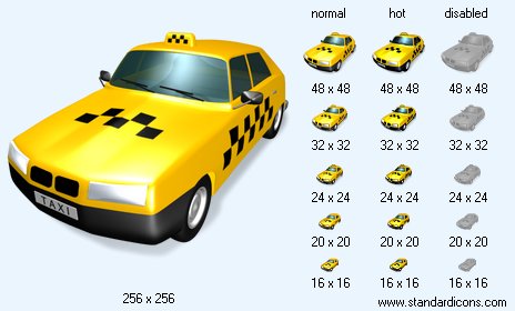 Taxi with Shadow Icon Images