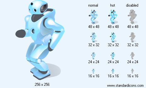 Dancing Robot with Shadow Icon Images