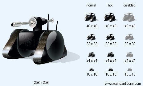 Military Robot with Shadow Icon Images