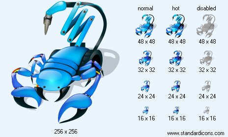 Scorpio-Robot with Shadow Icon Images