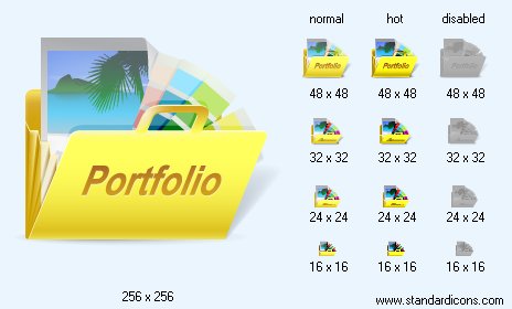 Portfolio with Shadow Icon Images