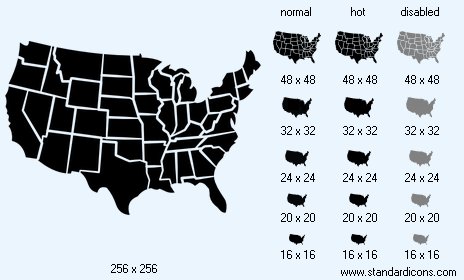 USA Map Icon Images