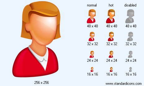 Caucasian Female Boss Icon Images