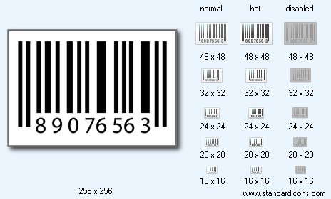 Barcode with Shadow Icon Images