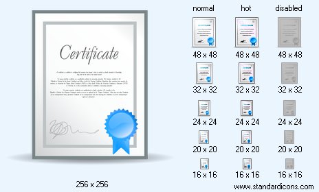 Certificate with Shadow Icon Images