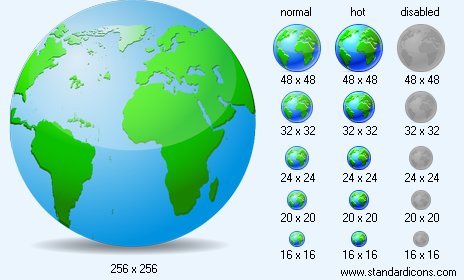 Earth with Shadow Icon Images