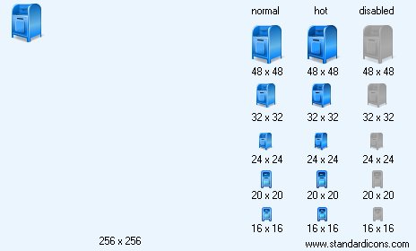 Mail Box with Shadow Icon Images