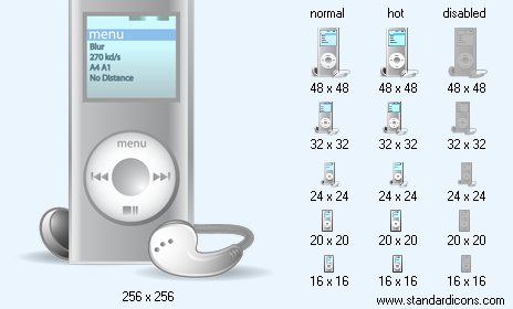 Mp3 Player with Shadow Icon Images