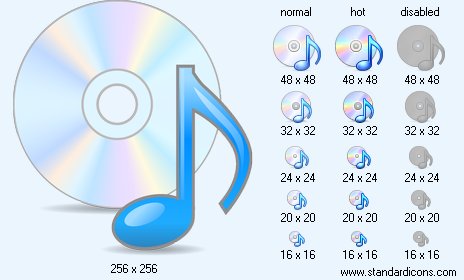 Music CD with Shadow Icon Images