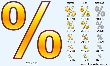 Percent with Shadow Icon Images