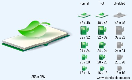 Plant Book with Shadow Icon Images