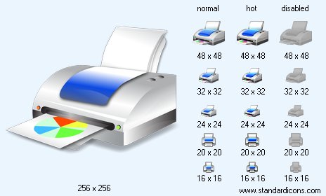 Printer with Shadow Icon Images