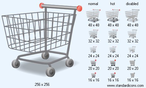 Shopping Cart with Shadow Icon Images