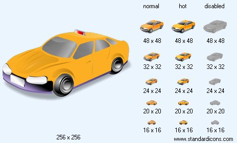 Taxi with Shadow Icon Images