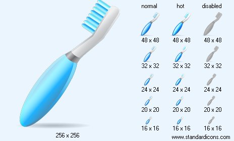 Tooth Brush with Shadow Icon Images