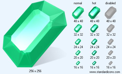 Emerald with Shadow Icon Images