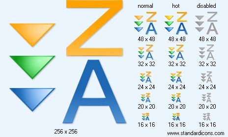 Sorting Z-A Icon Images