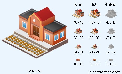 Railroad Station Icon Images