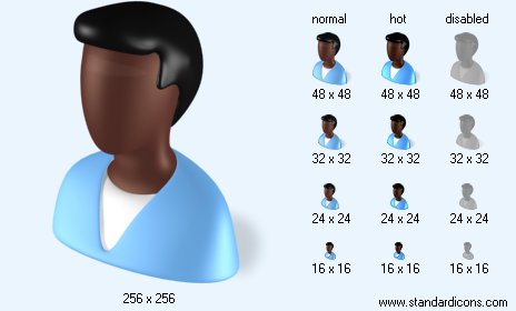 Afro-American with Shadow Icon Images