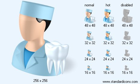 Dentist with Shadow Icon Images