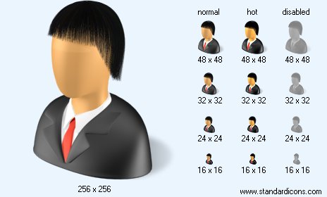 East Asian Man with Shadow Icon Images