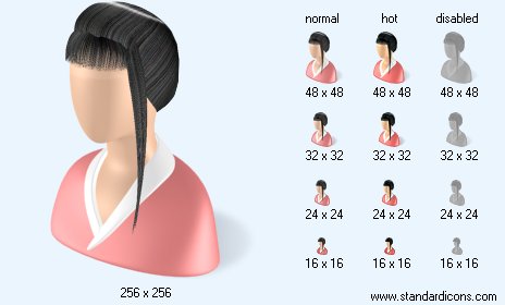 East Asian Woman with Shadow Icon Images