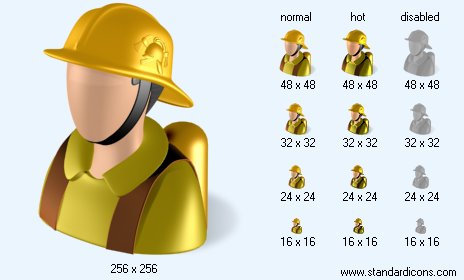 Fireman with Shadow Icon Images