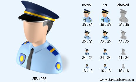 Policeman with Shadow Icon Images