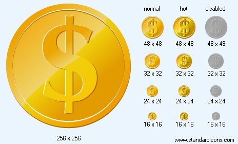 Dollar Coin Icon Images