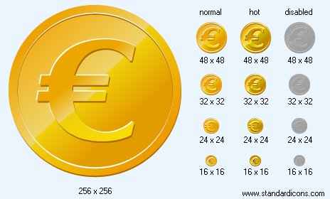 Euro Coin Icon Images