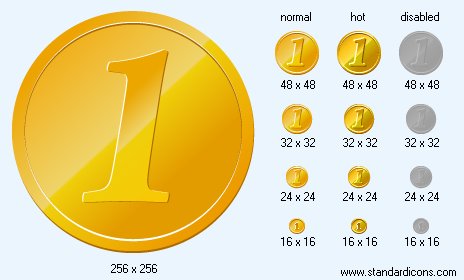 One Coin Icon Images