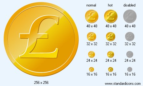 Pound Coin Icon Images