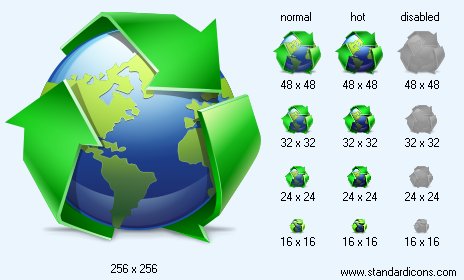 Recycling with Shadow Icon Images