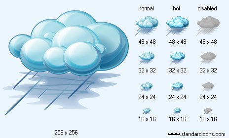 Rain With Wind Icon Images