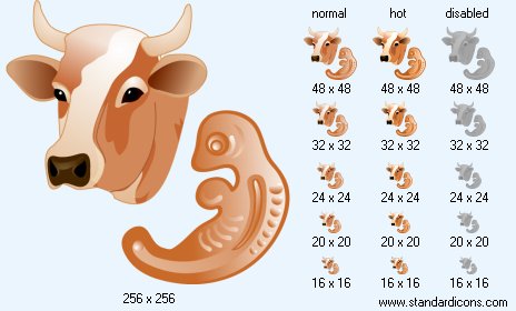 Cow Embryo Icon Images