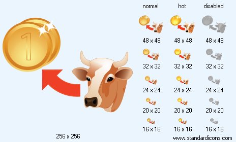 Sell Cow Icon Images