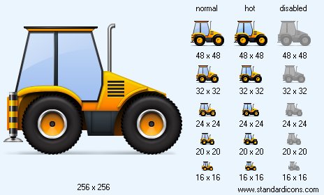 Wheeled Tractor Icon Images