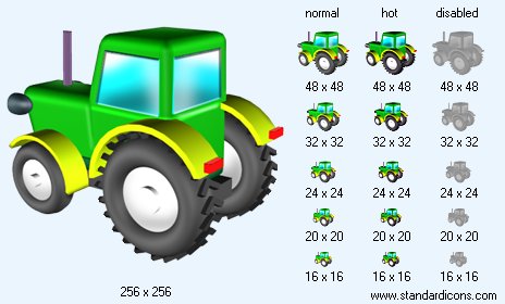 Wheeled Tractor V4 Icon Images